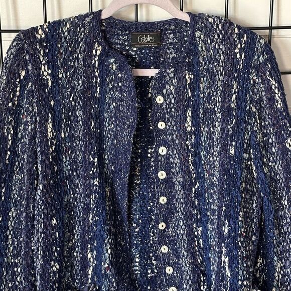 Vintage Estelle Gracer Fiber Artist Art-to-Wear Handwoven Cardigan Jacket Knit - Picture 7 of 13
